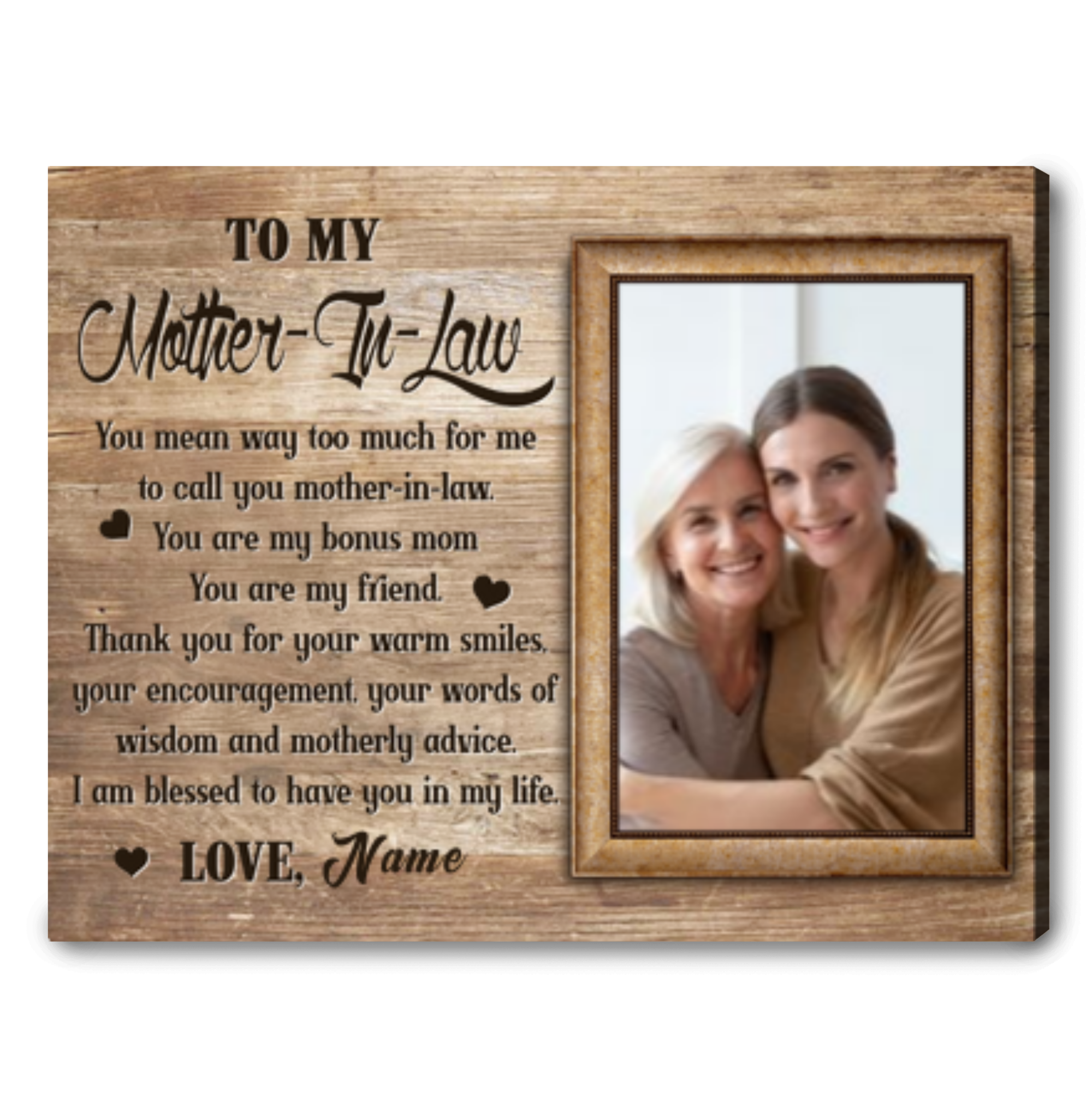 Customized To My Mother-In Law I Am Blessed To Have You In My Life Canvas,  Personalized Gift For Mother  