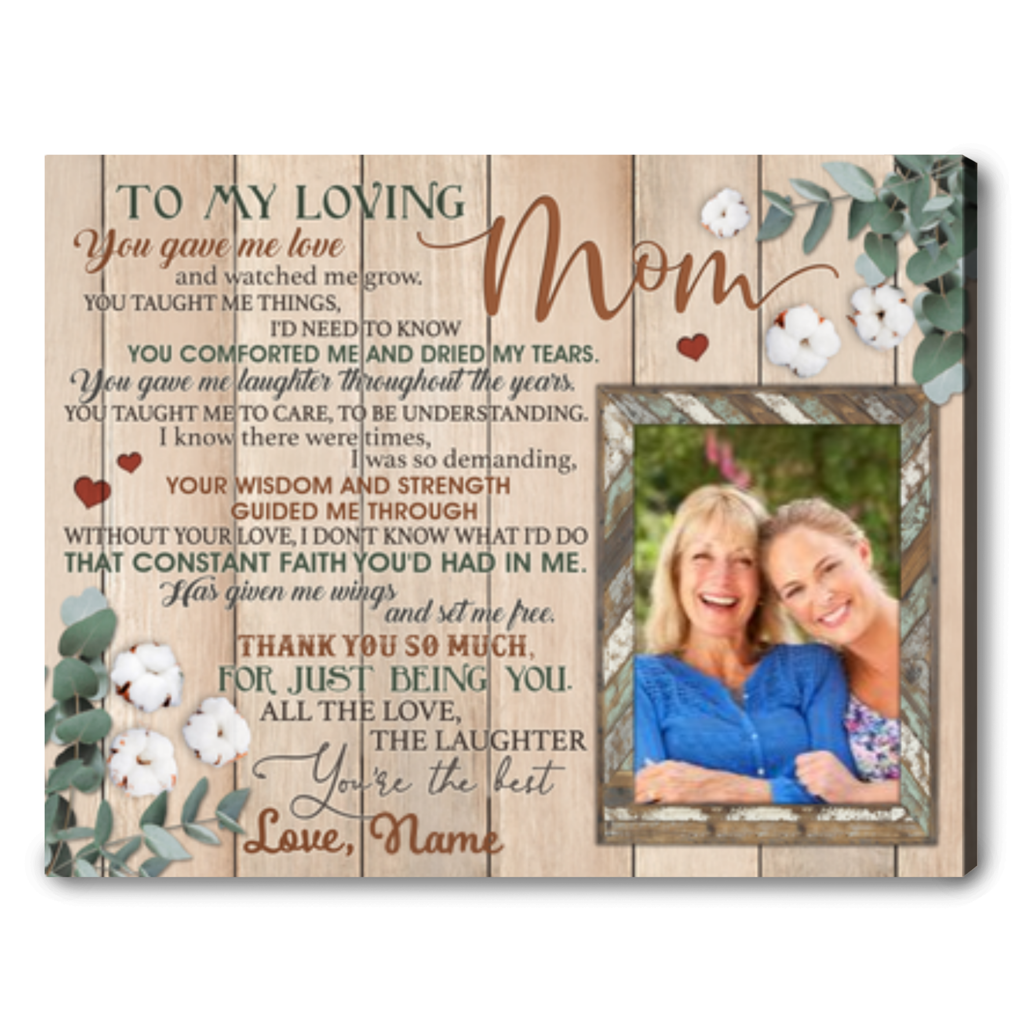 Customized To My Loving Mom You taught Me Things  I Would Need To Know Canvas, Personalized Gift For Mother