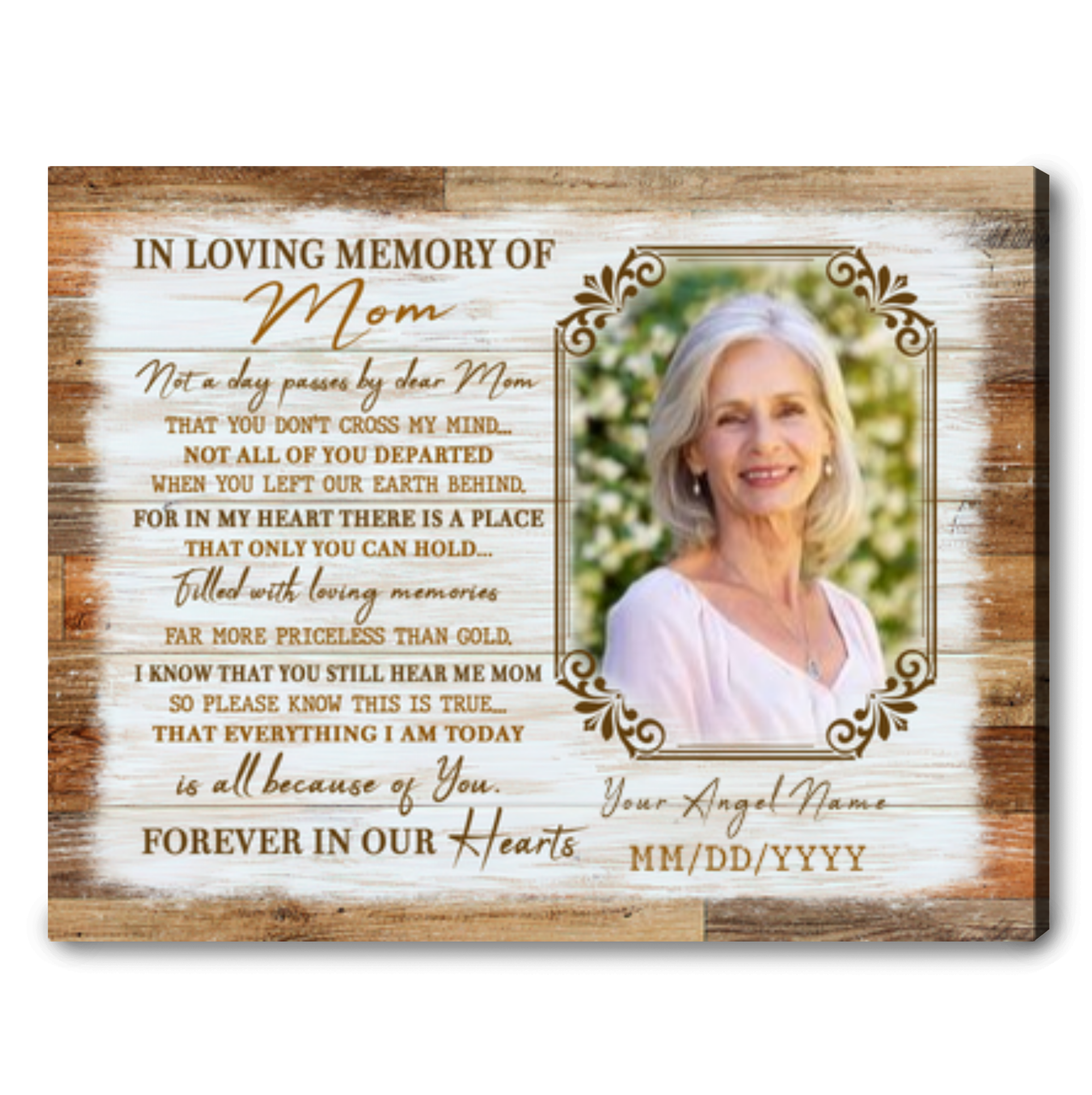 Customized In Loving Memory Of Mom I Know You Stll Hear Me Mom Canvas, Personalized Sympathy Gifts For Loss Of Mother