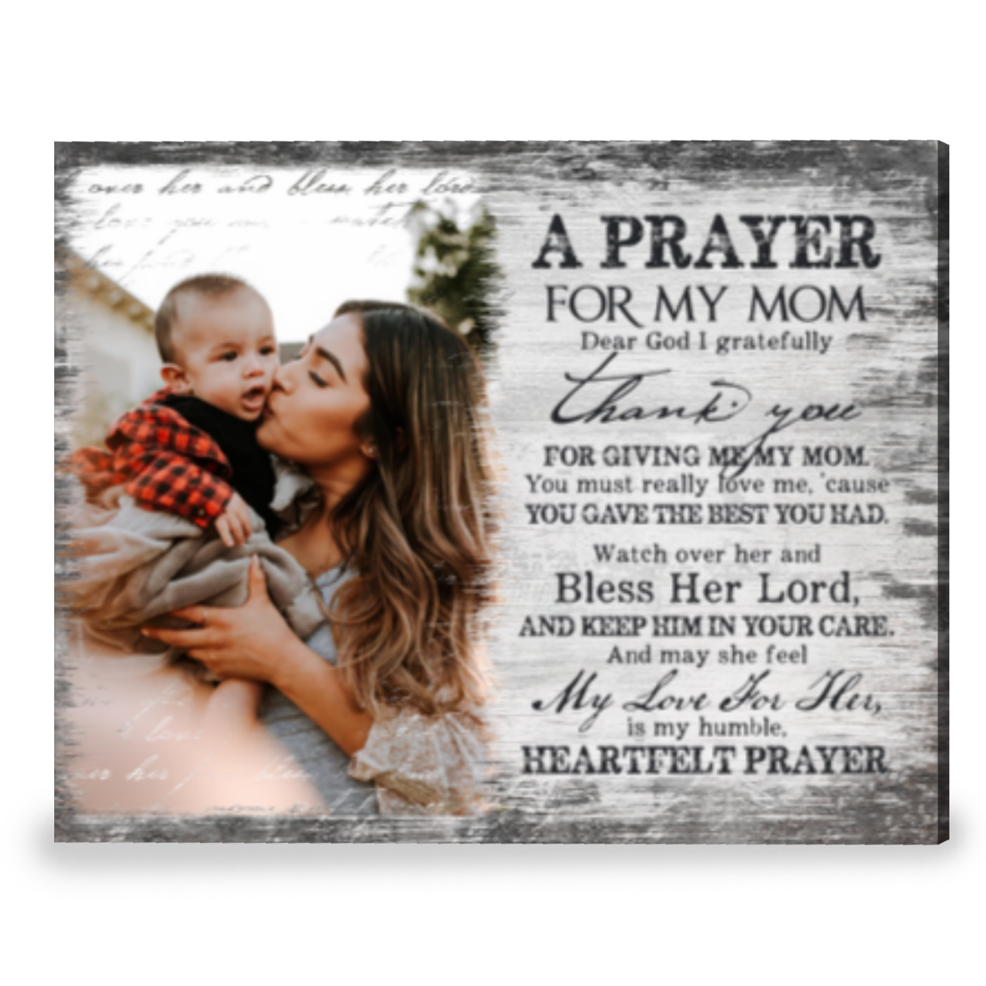 Customized A Prayer For My Mom Dear God I am Grateful Thank You For Giving Me My Mom Canvas, Best Personalized Gift For Mom