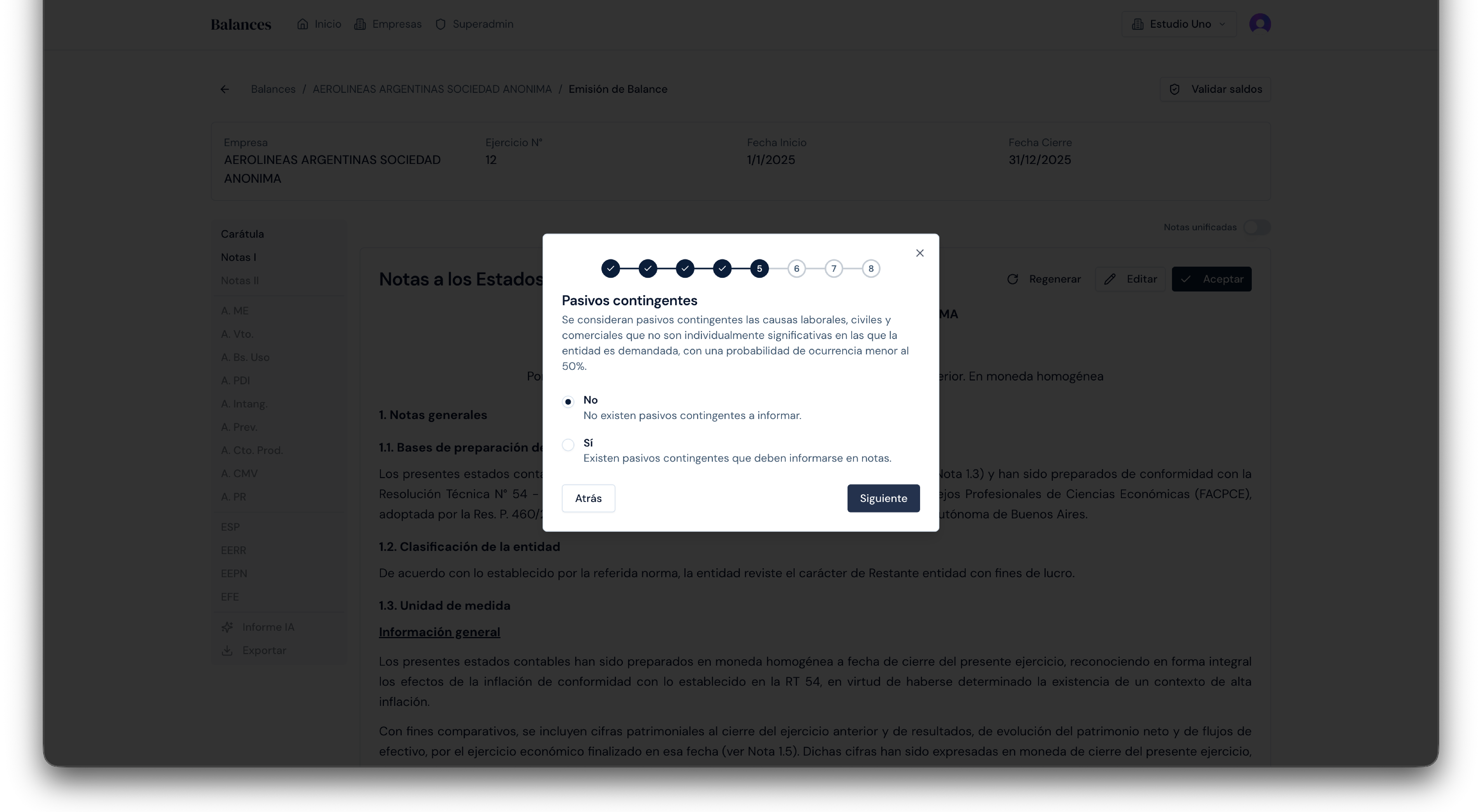Wizard Notas I - Pasivos contingentes
