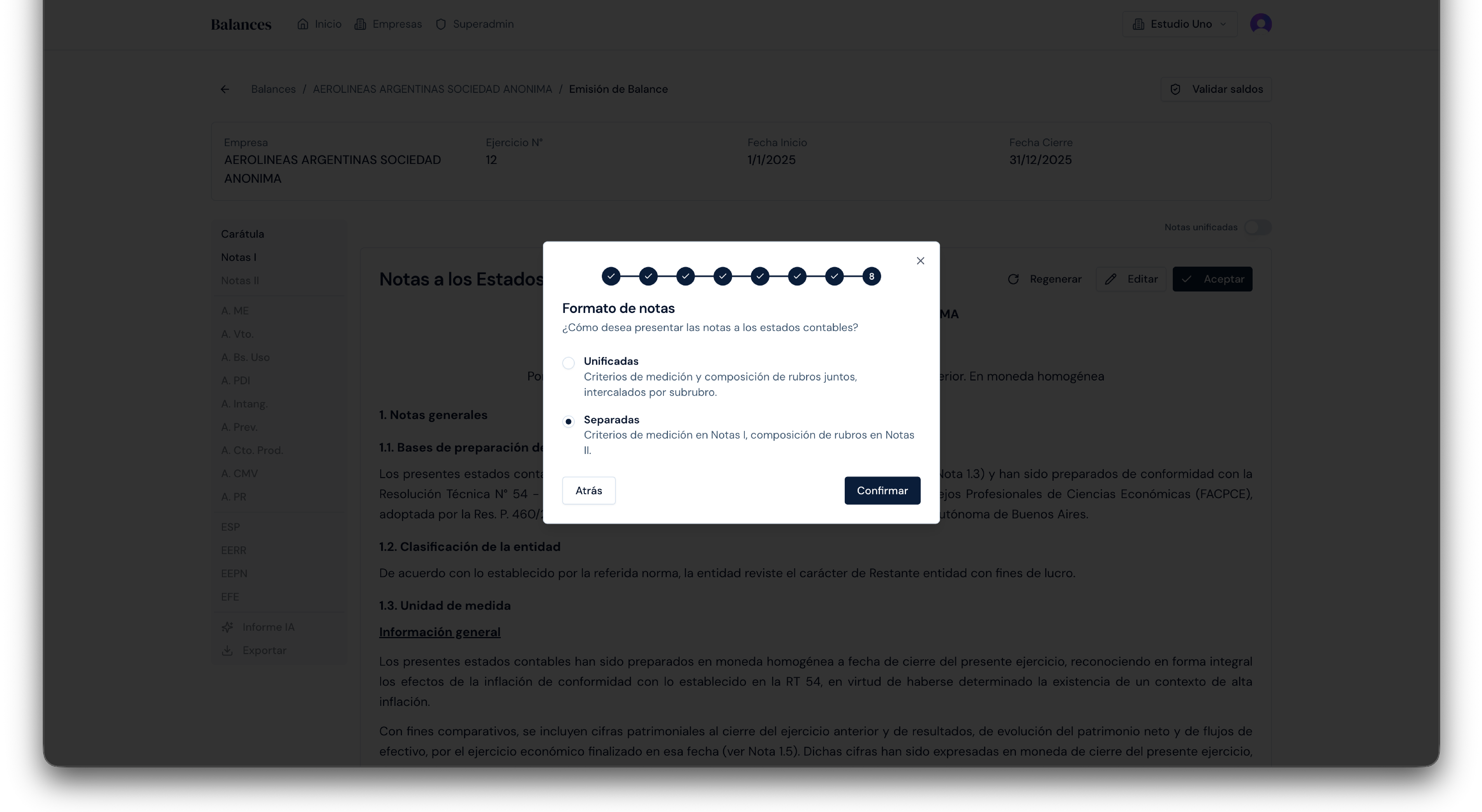 Wizard Notas I - Formato de notas