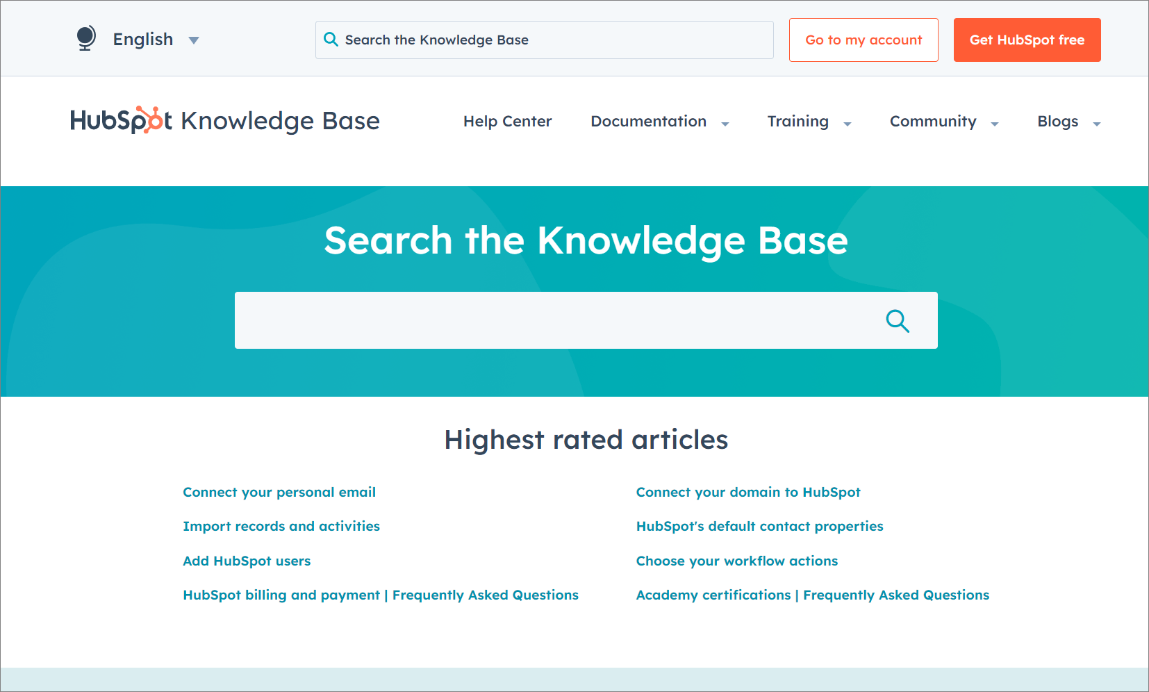 Hubspot knowledge base