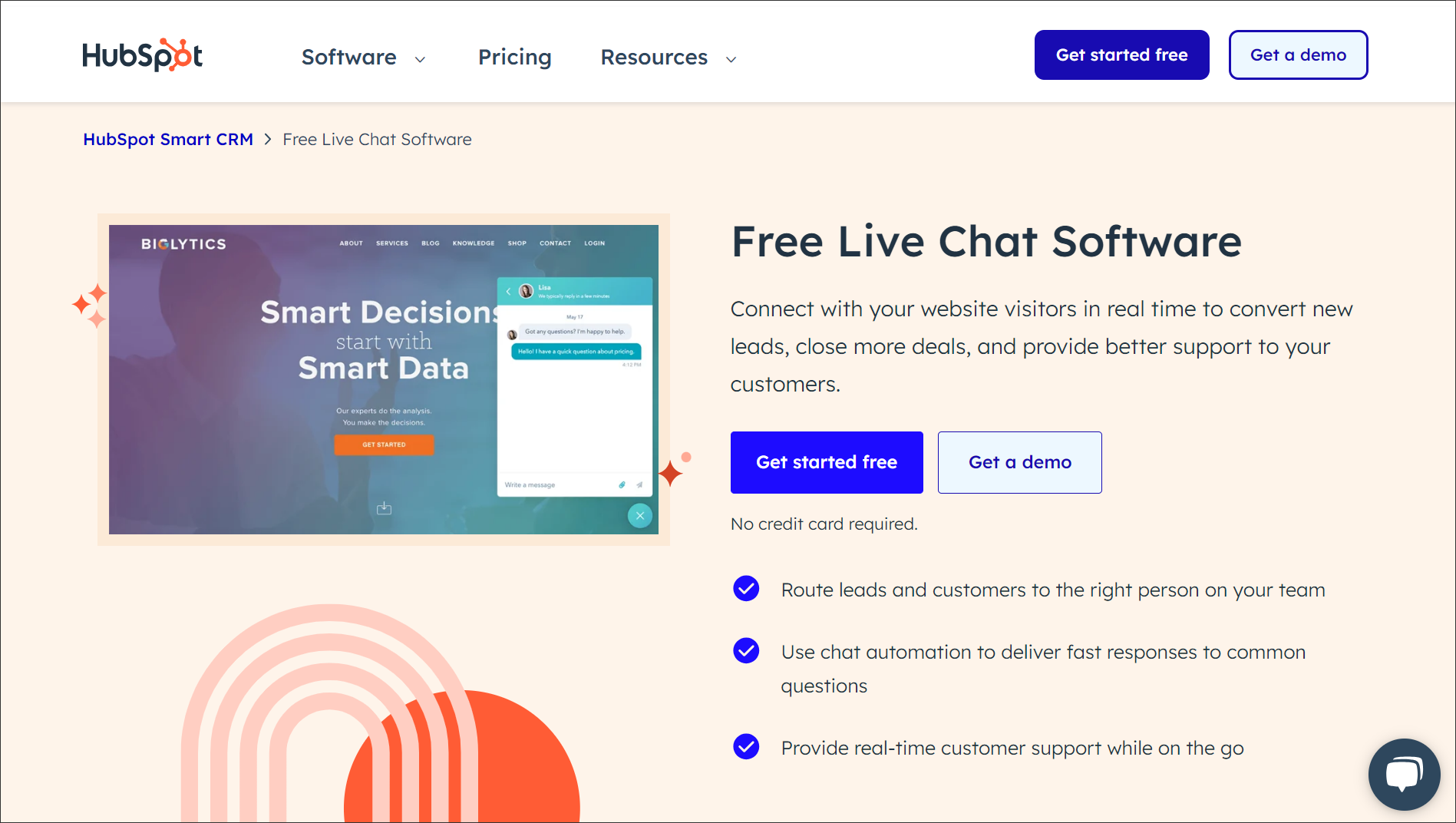 Hubspot live chat tool