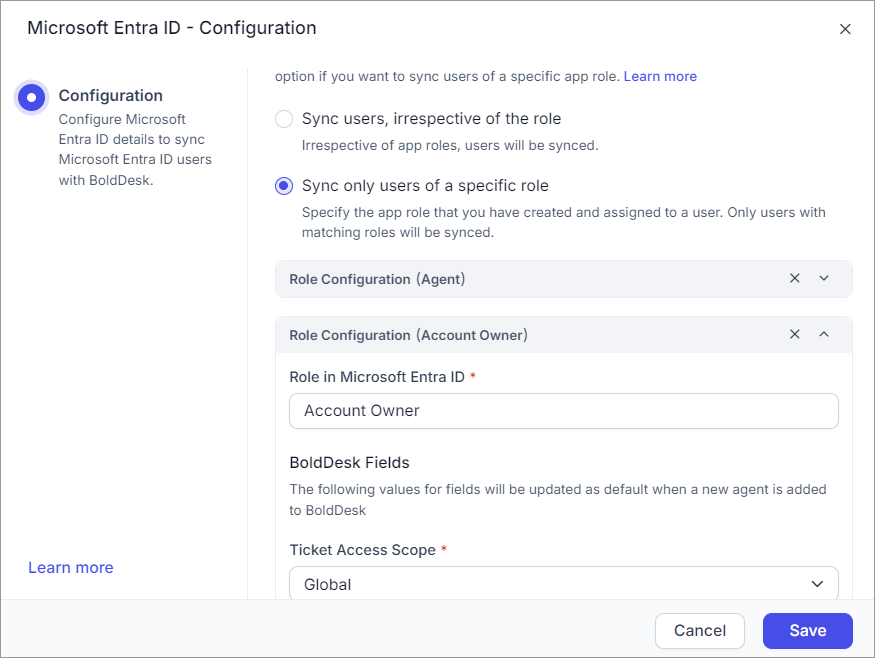 Multiple agent configuration support for Microsoft Entra ID