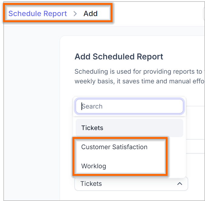 Additional Reports in the Scheduled Report Module