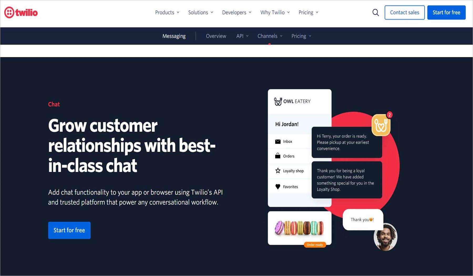 Twilio's ecommerce chat