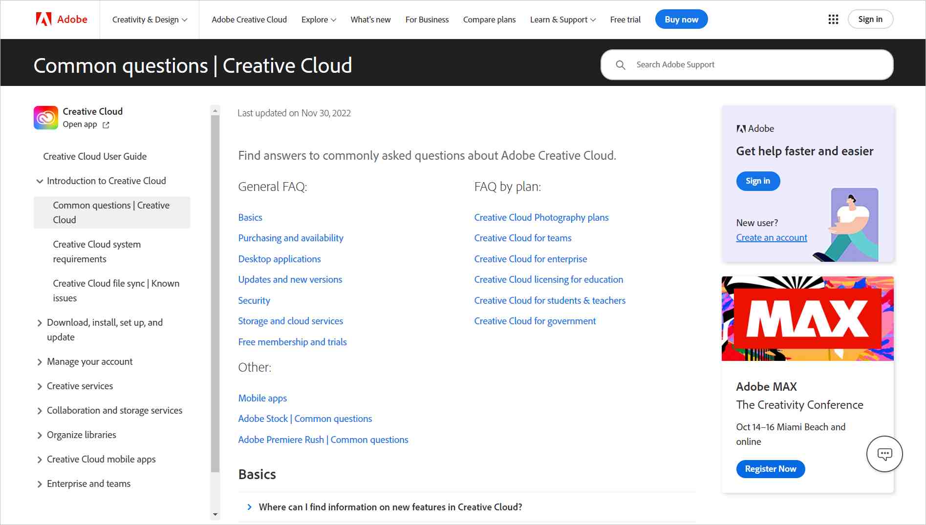 Adobe faq page 