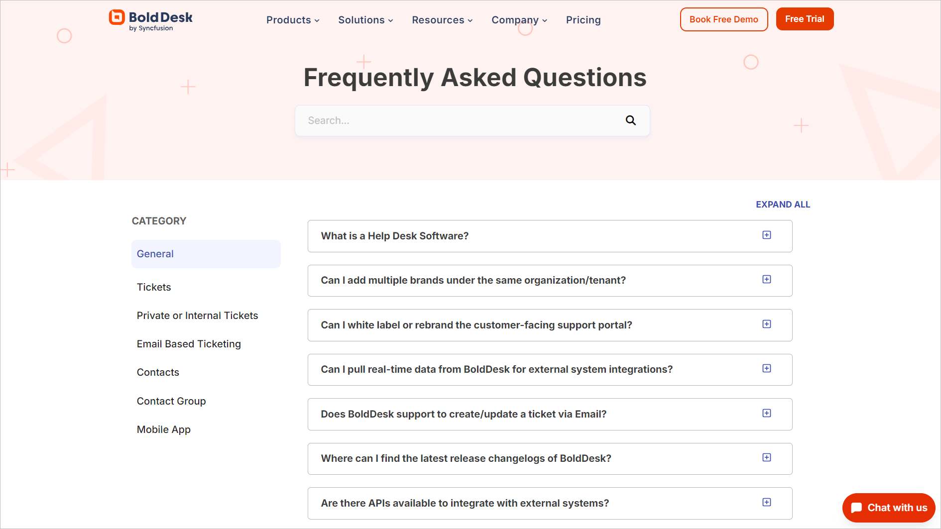 BoldDesk FAQ page