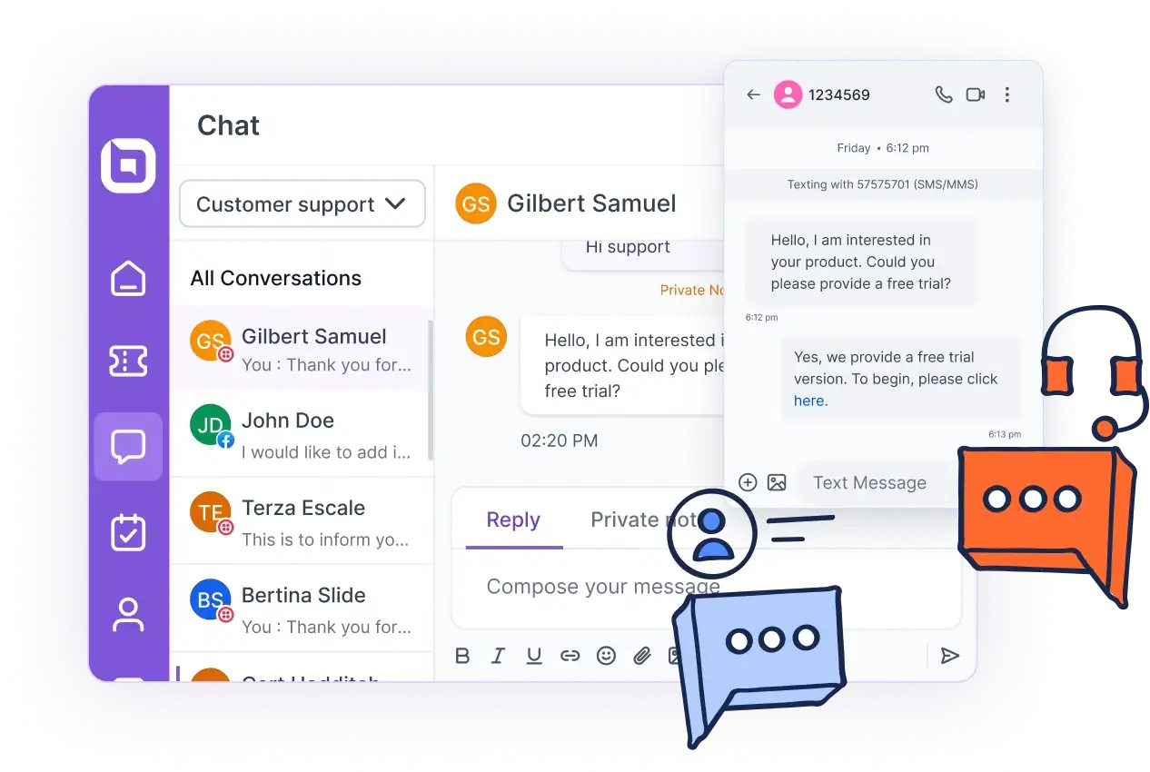 SMS to Chat Conversion