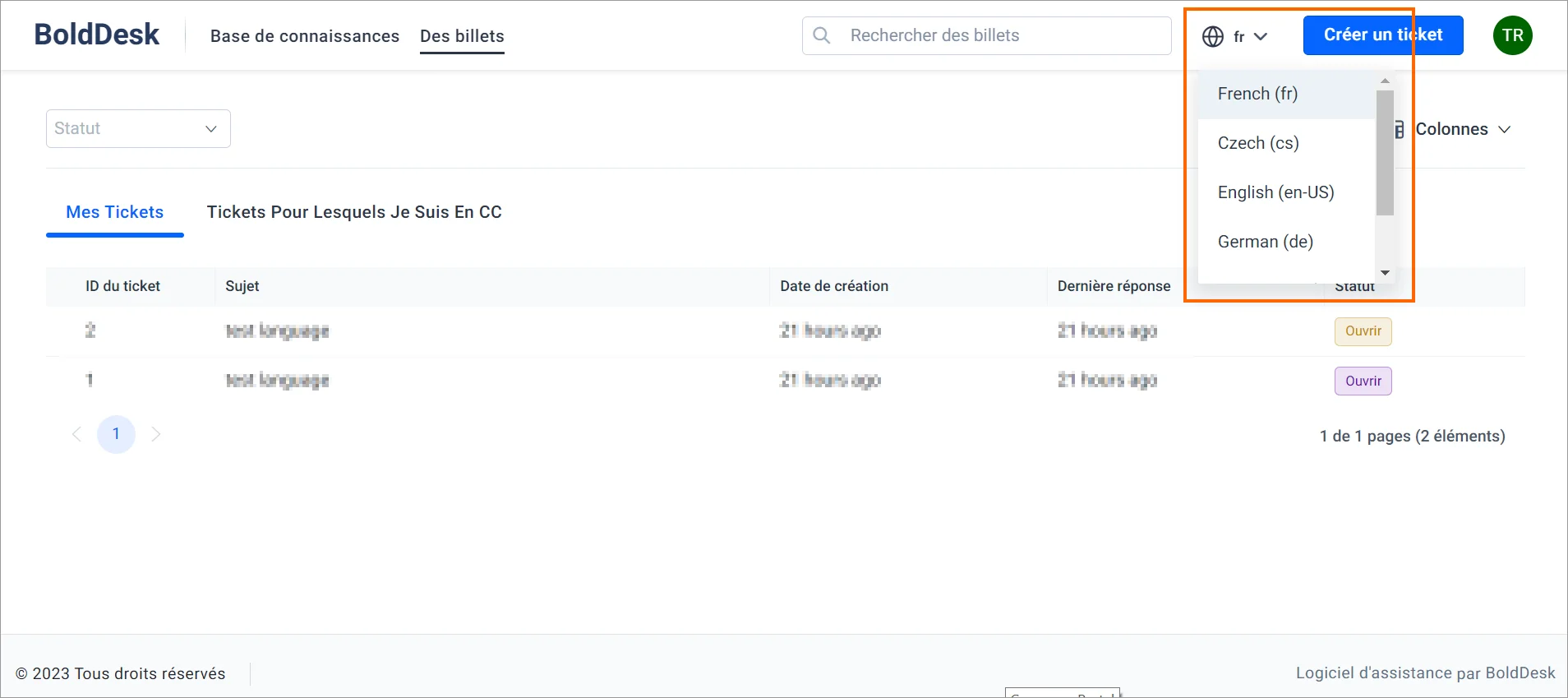 Customer portal with multilingual support – personalize BoldDesk for global accessibility.