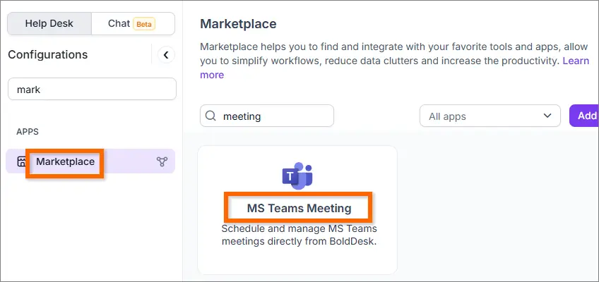 MS Teams Meeting Integration 