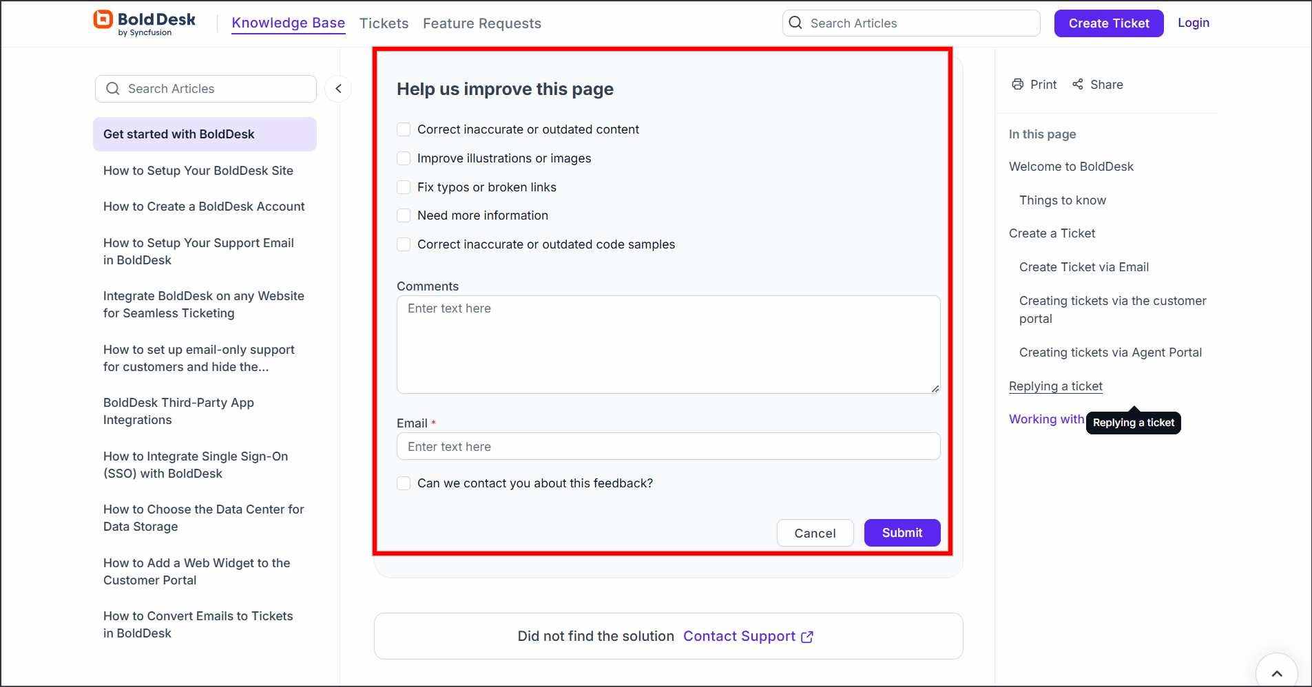 Reports on Knowledge base examples