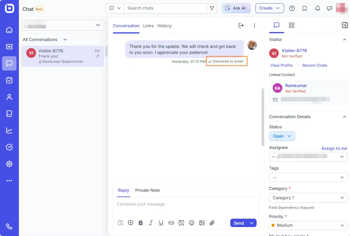 Offline email delivery receipts