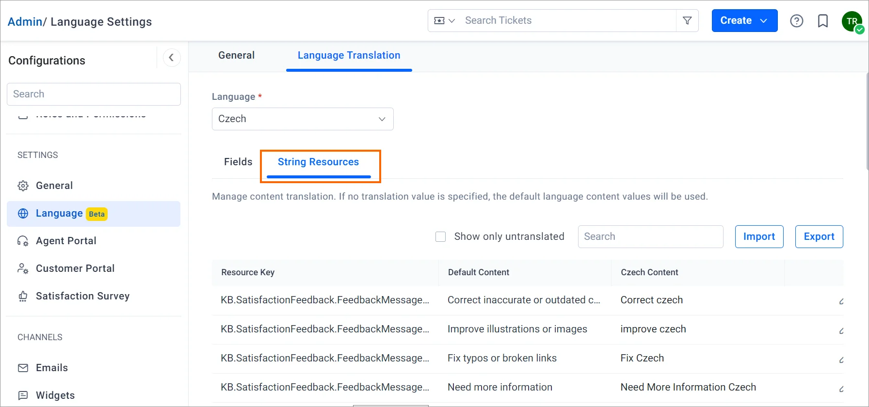 Translating dynamic contents – localize BoldDesk widgets, banners, and surveys easily.