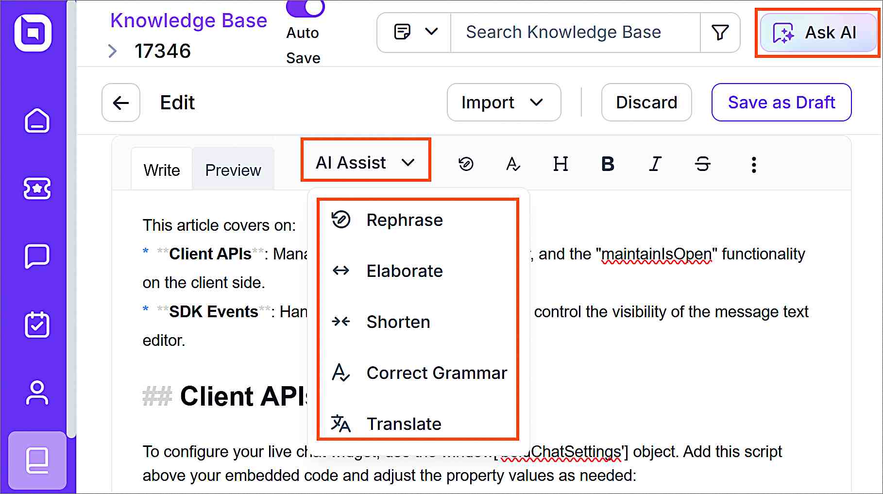 Leveraging AI in BoldDesk KB