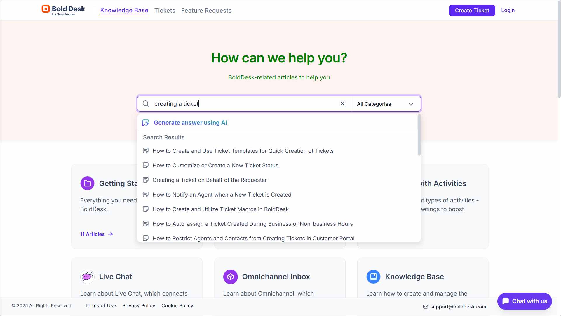 AI Search Functionality