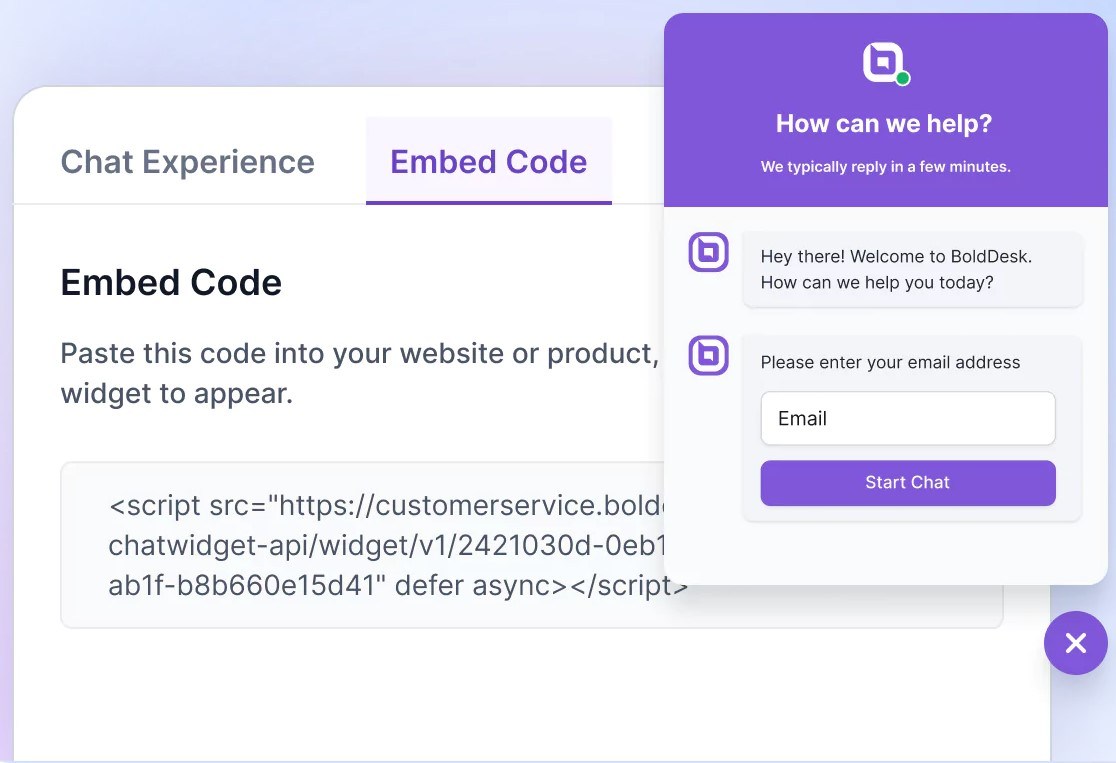 BoldDesk's Live Chat Widget