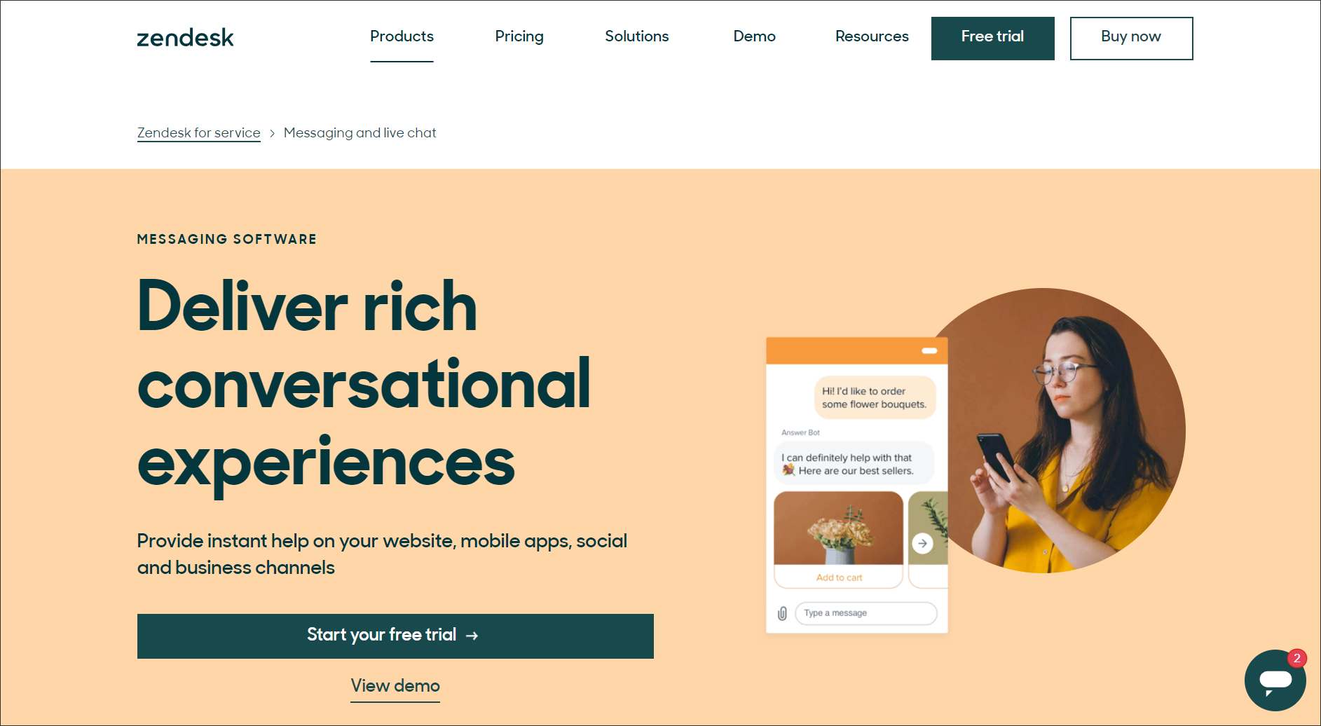 Zendesk live chat