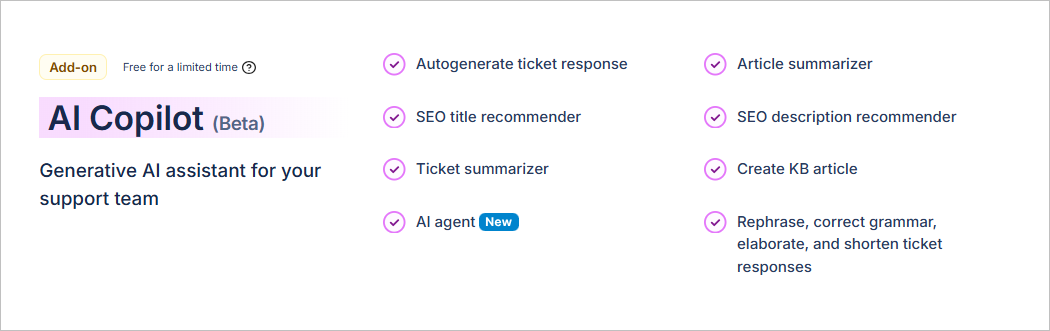 AI-Copilot add-on in BoldDesk®