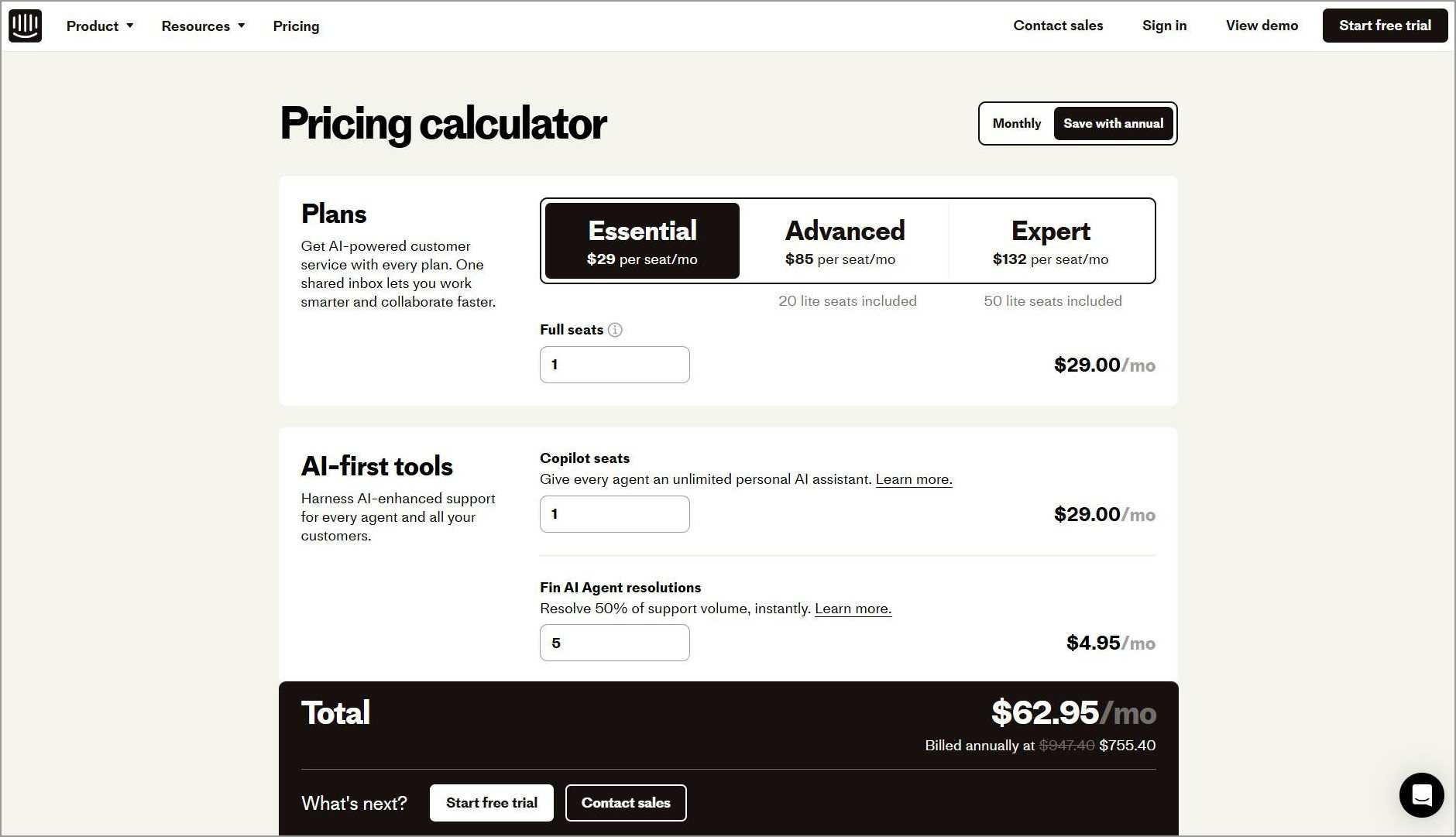 Intercom pricing