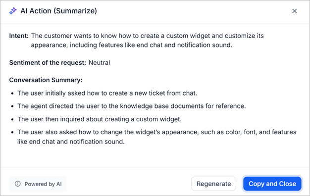 AI Summarize feature