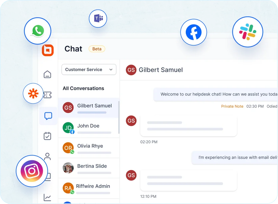 Customer service software with omnichannel tools, a centralized inbox, and chat support.