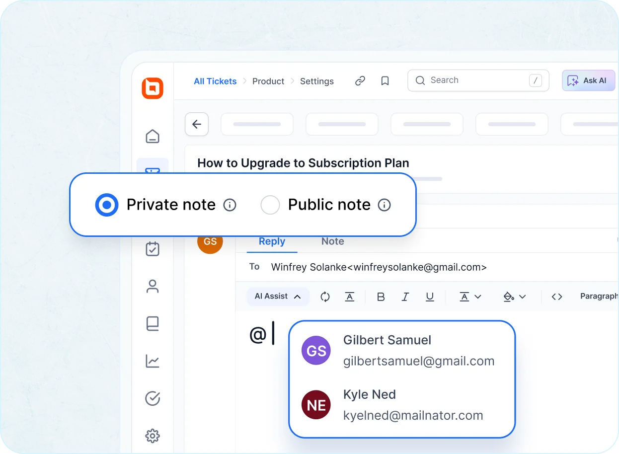 Email Ticketing System - Internal notes