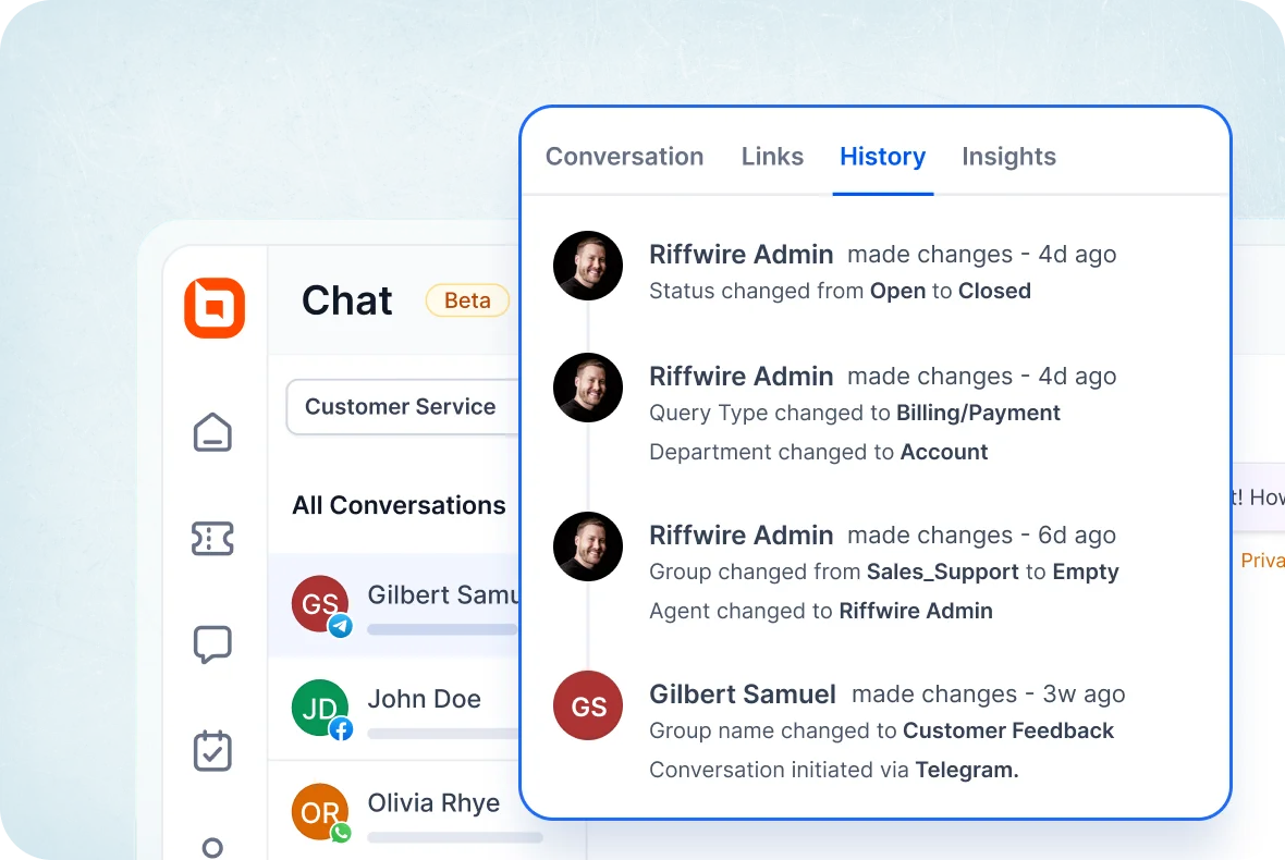 Access full interaction history and AI-powered summaries with omnichannel customer service.