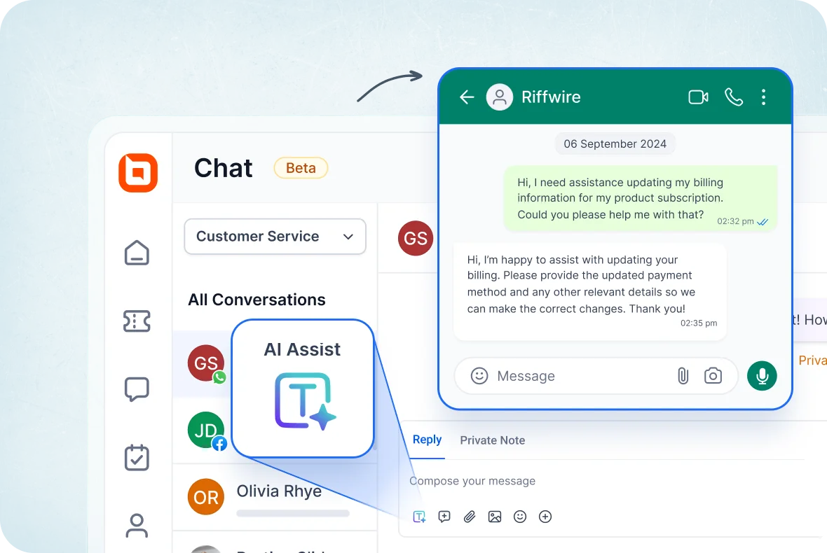 Engage customers via email, chat, social media, SMS, and more with omnichannel customer service.