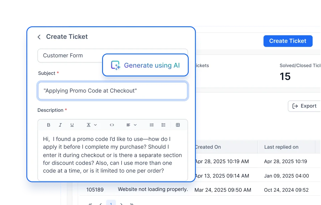 Client portal software gives AI subject suggestions to speed up ticket creation
