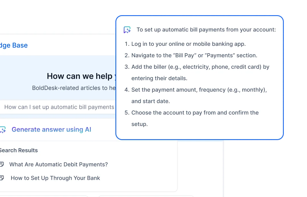 Customer self-service portal: Real-time AI article suggestions allow quick issue solving