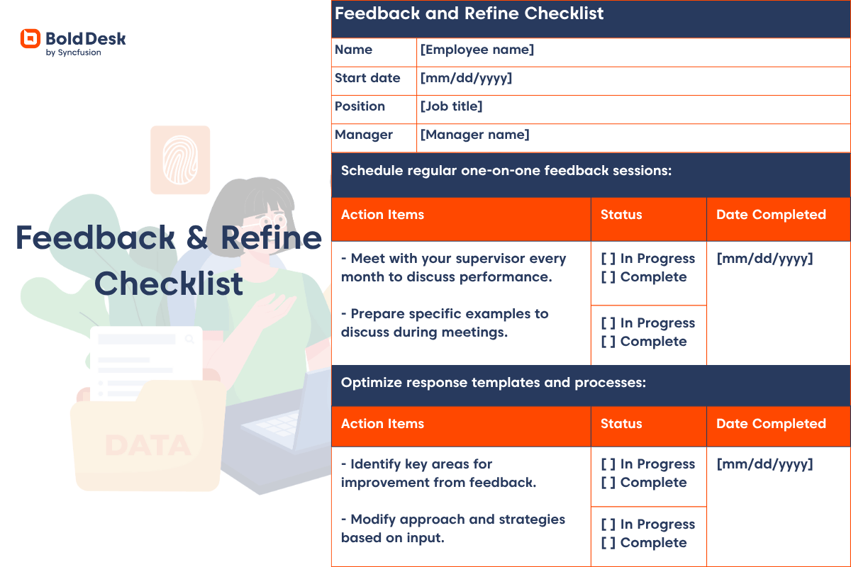 Agent feedback and review checklist template.