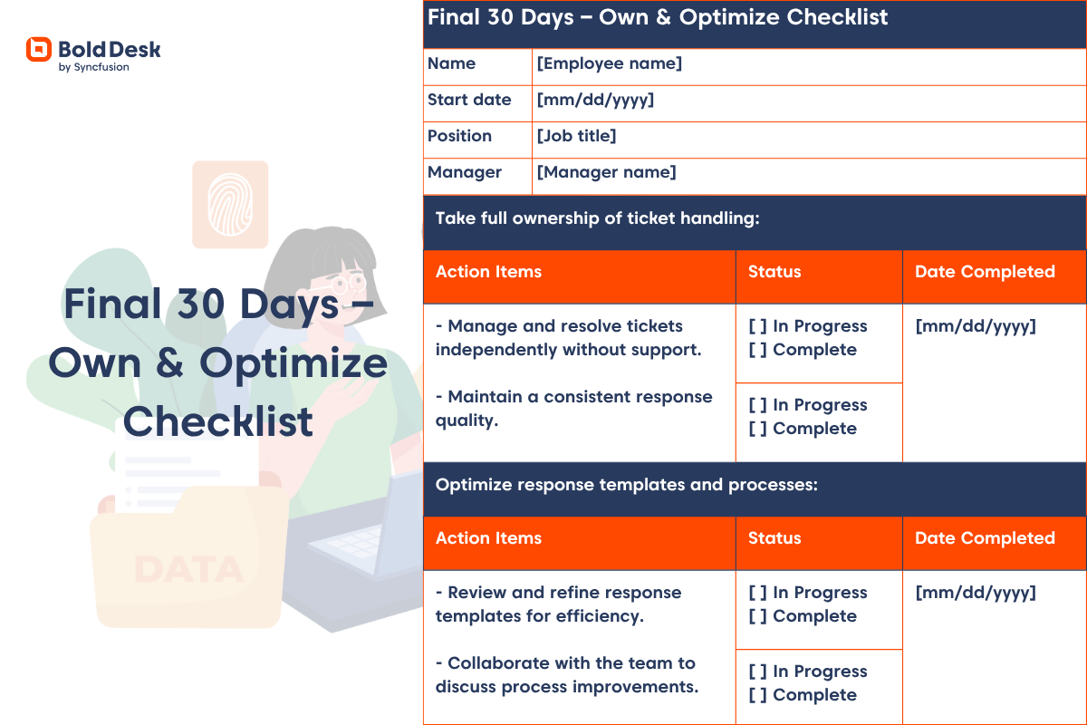 Agent final 30 days onboarding checklist template.