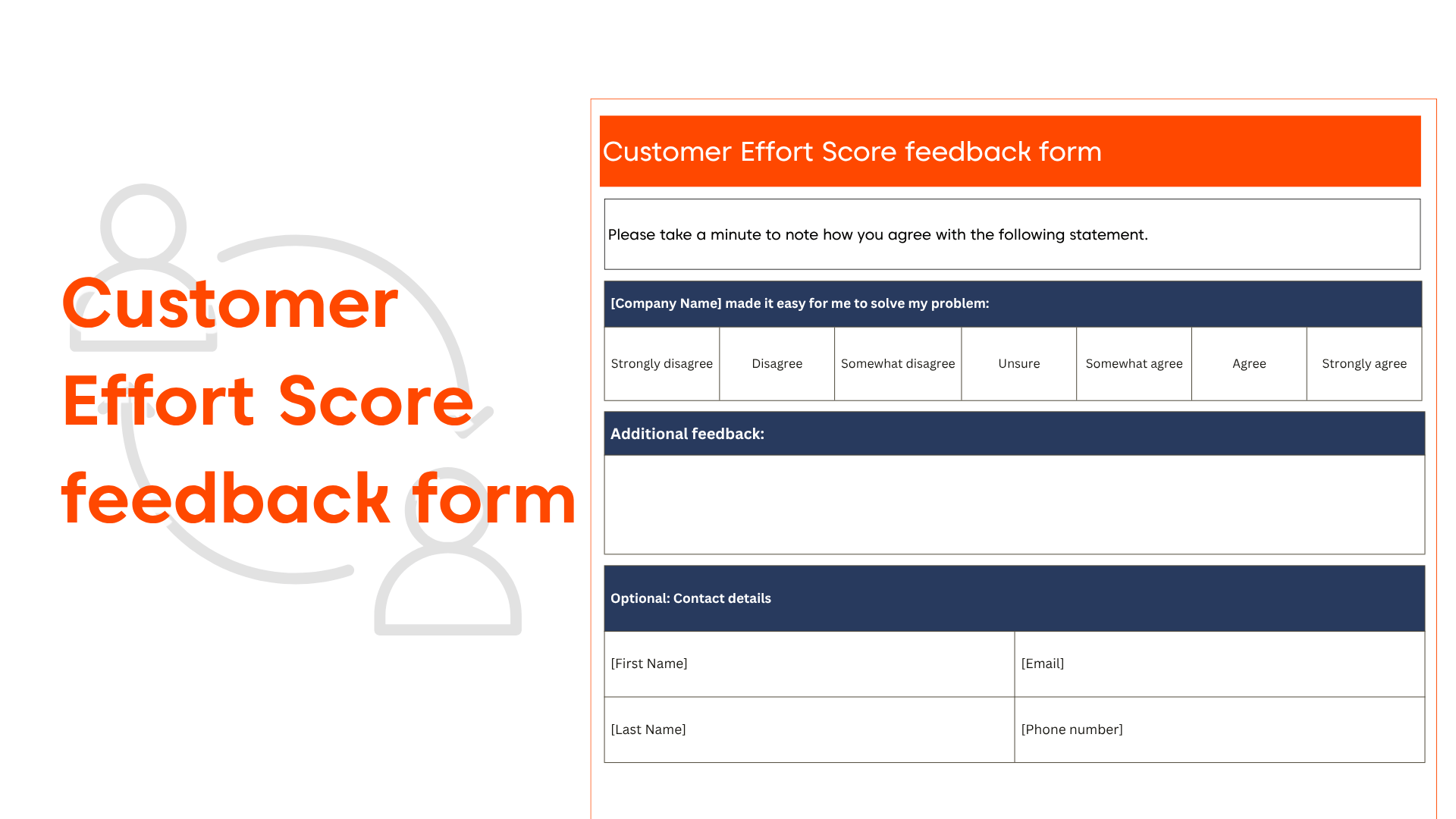 Customer effort score (CES) form