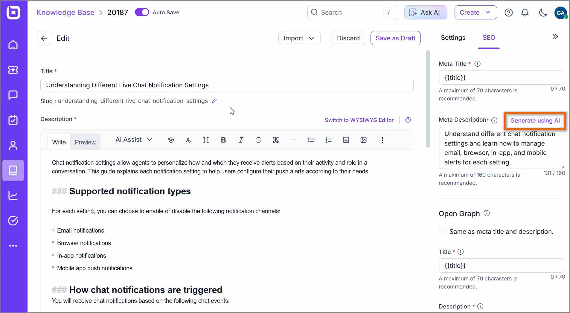 Generating content using generative AI