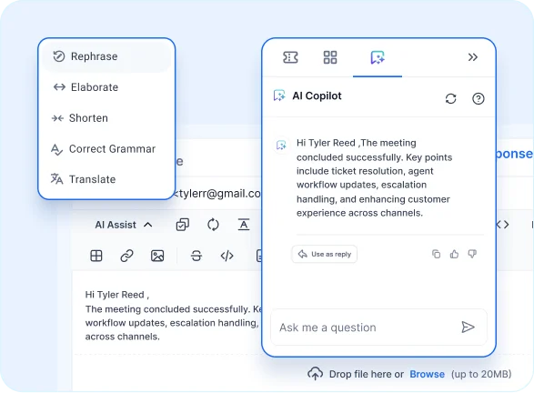 Help desk for call center with AI Copilot that guides agents and automates repetitive tasks.