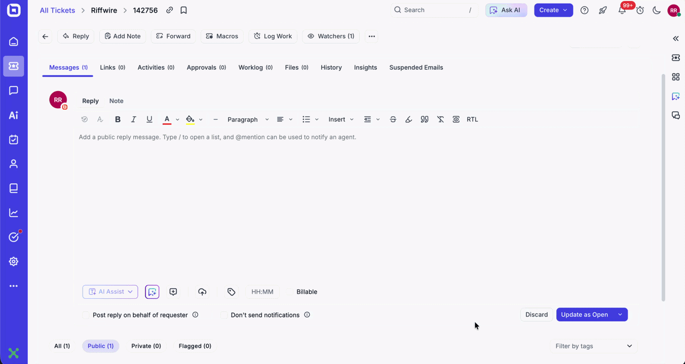 GIF on AI-suggested reply