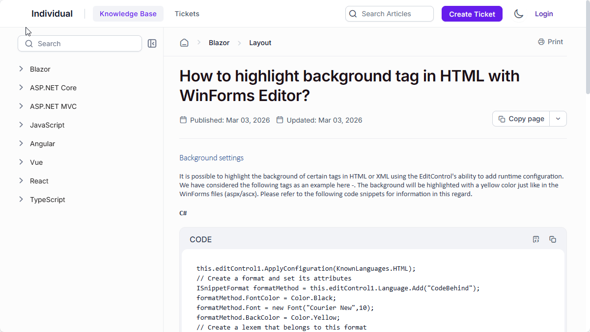 GIF on the enhanced KB navigation