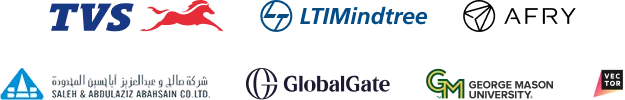 Bolddesk trusted companies worldwide, including TVS, LTIMindtree, AFRY, GlobalGate, Vector and GMU logos