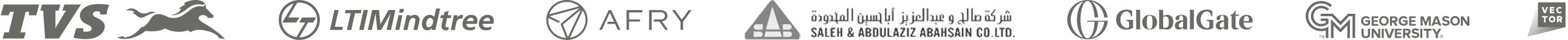 Bolddesk trusted companies worldwide, including TVS, LTIMindtree, AFRY, GlobalGate, Vector and GMU logos