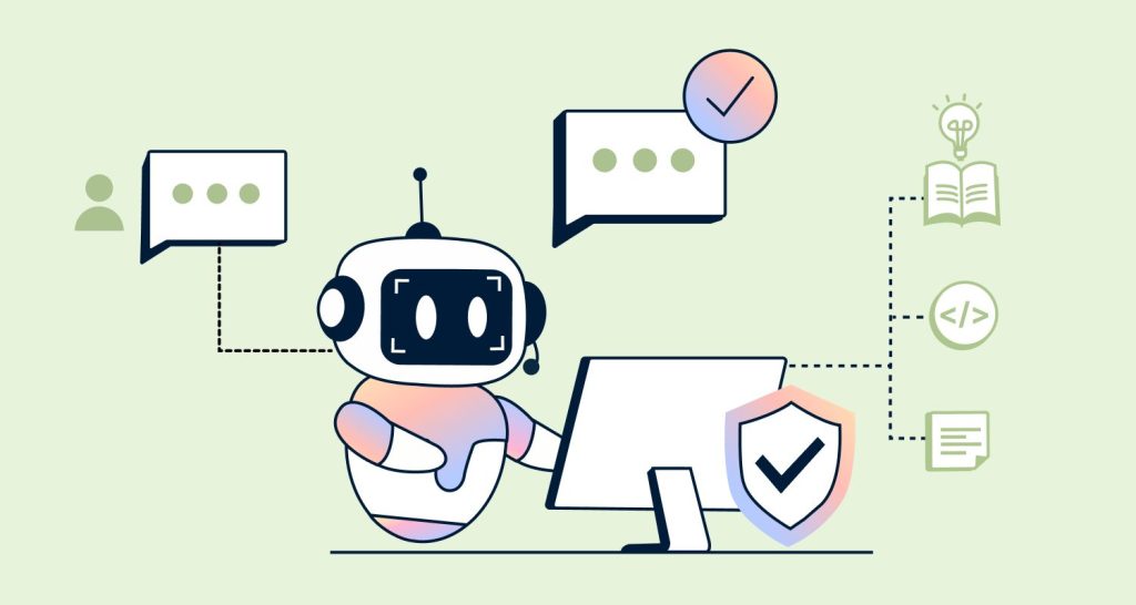 AI chatbot providing AI support for B2B SaaS with knowledge resources, security controls, and verified responses.