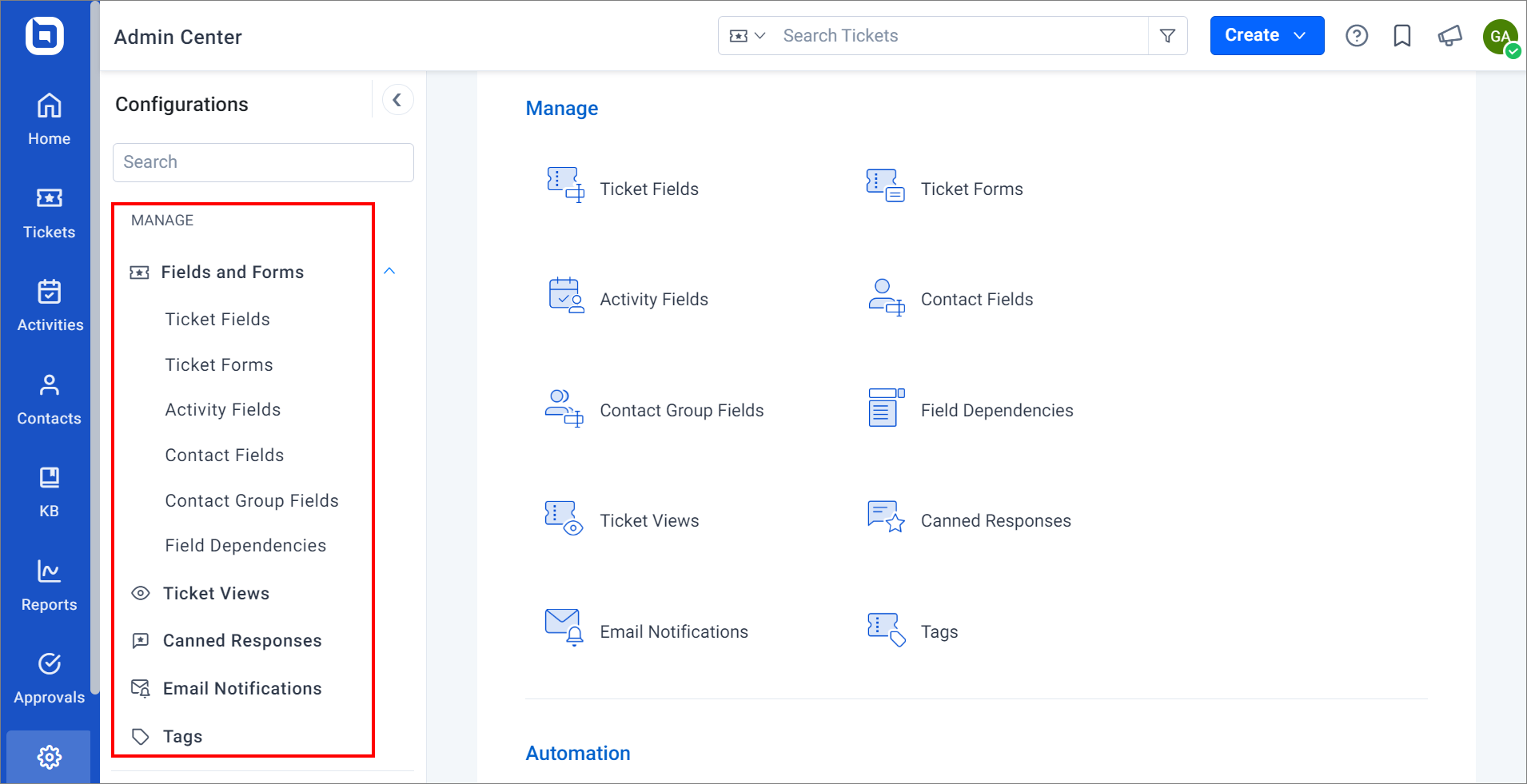 Ticketing system processes in BoldDesk