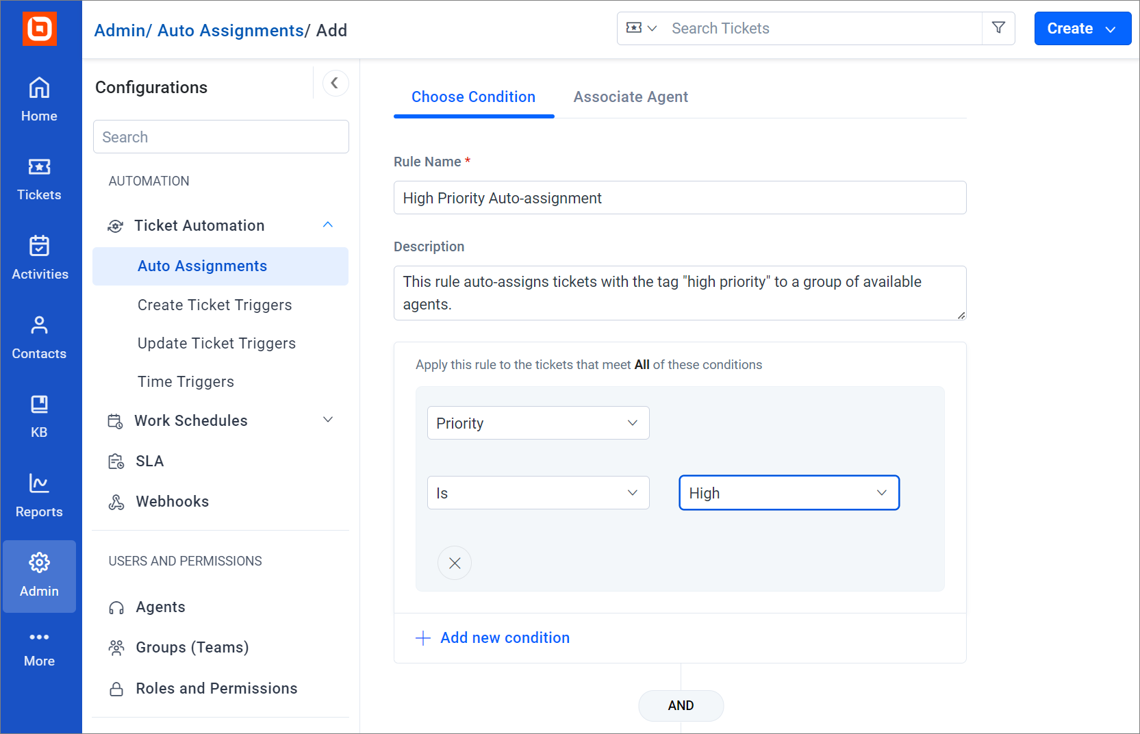 Ticket auto-assignment 