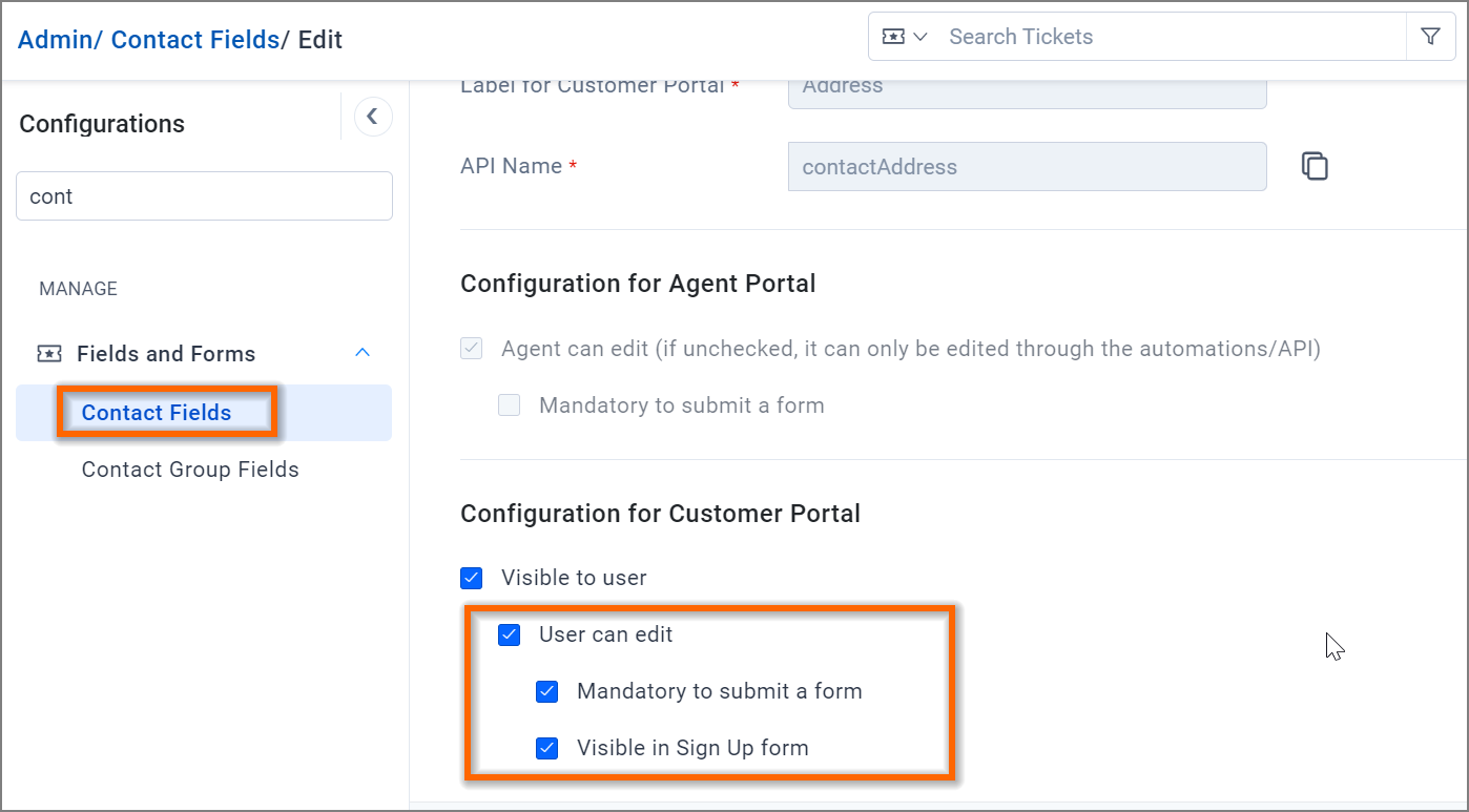 Setting up Custom Contact Fields