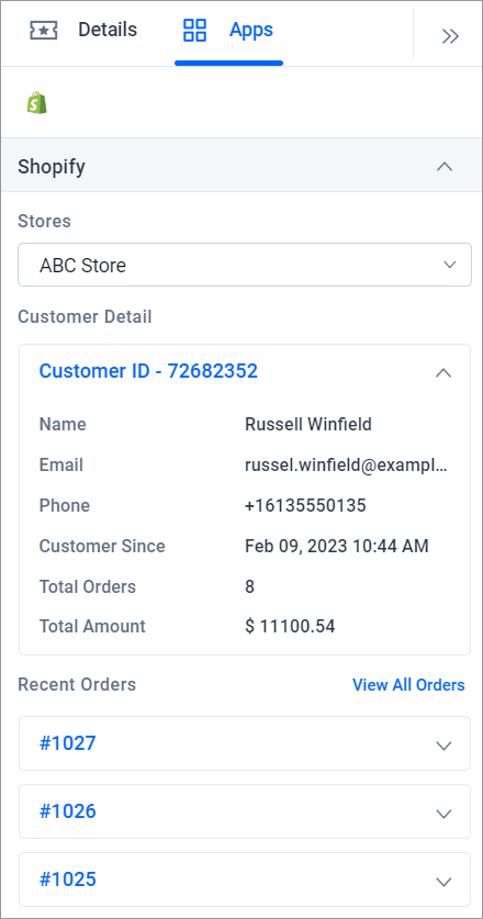 Instant Access to Customer Details and Order Information