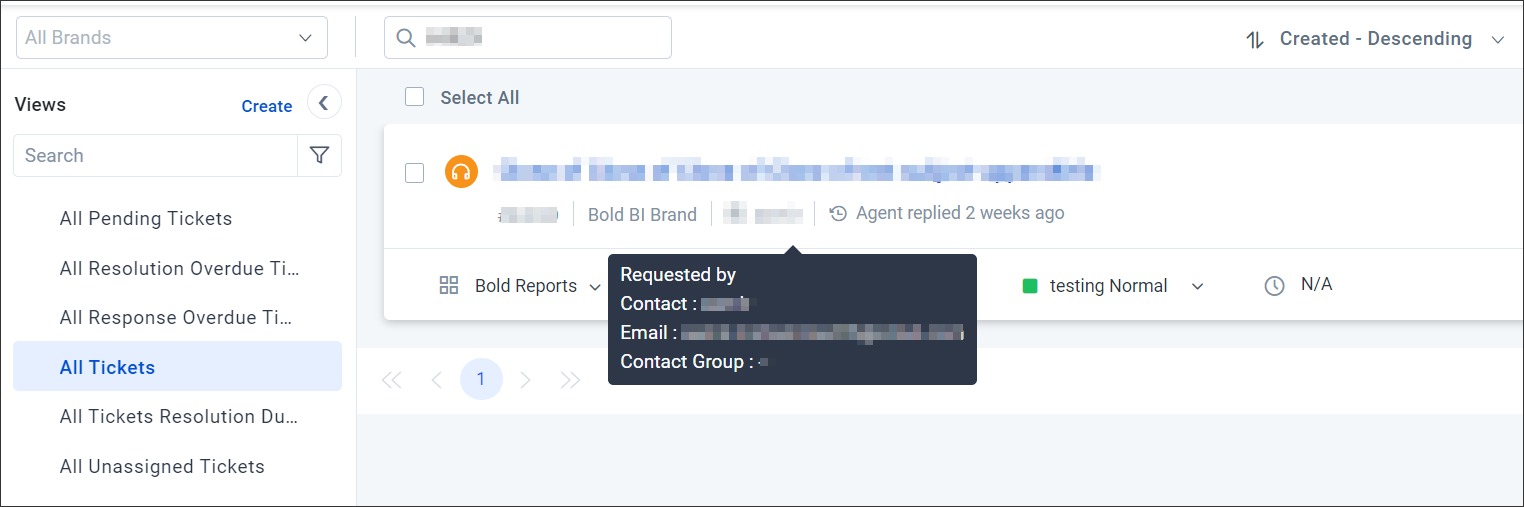 Instant access to requester details in card view