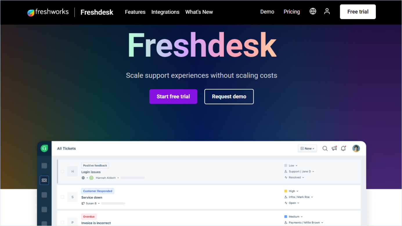 FreshDesk help desk software for startups