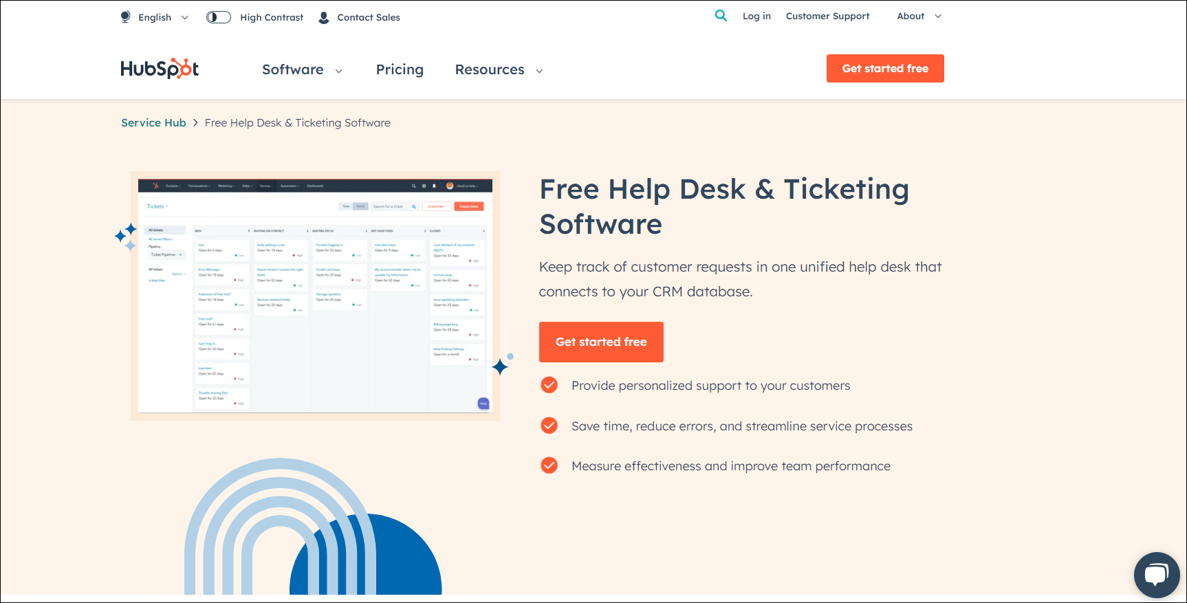 Hubspot help desk software for startups