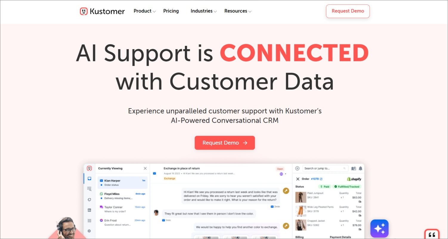 Kustomer as Zendesk alternatives